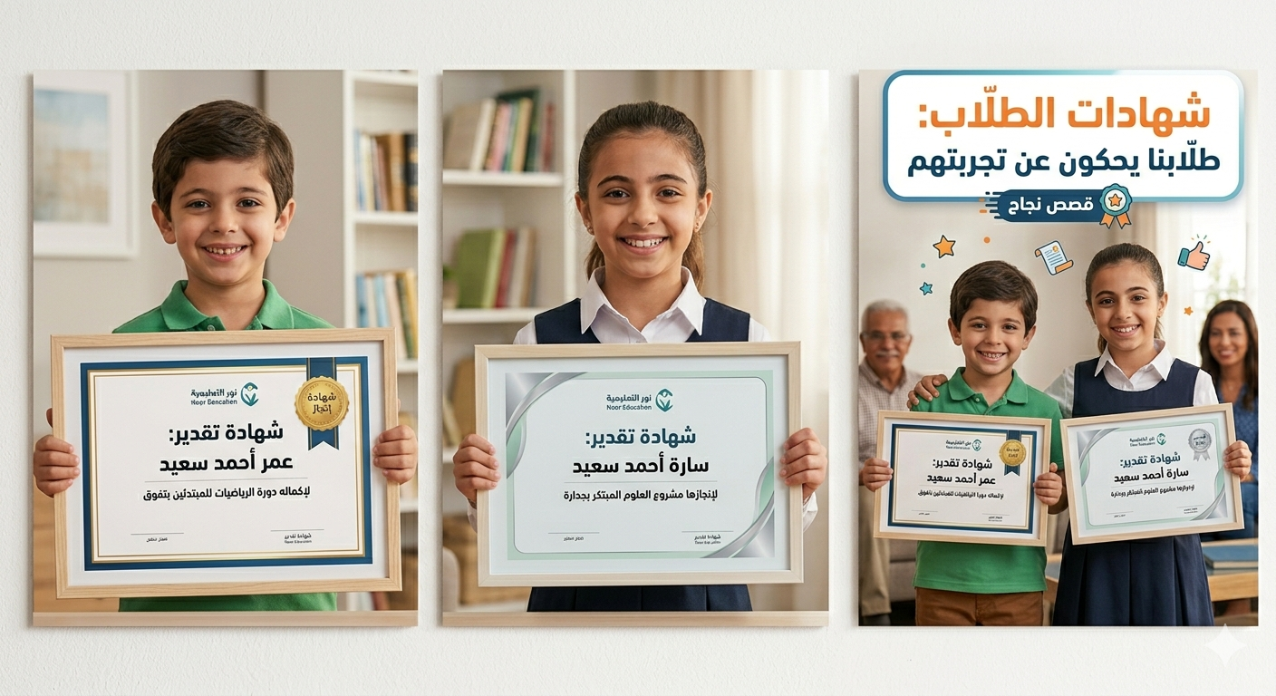 شهادات تقدير لطلّابنا المتميّزين